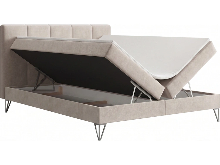 Boxspringbett mit Bettkasten 140x200 Vendi Beige