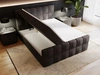 Boxspringbett mit Bettkasten 180x200 Bouclé-Stoff Alicante Schwarz