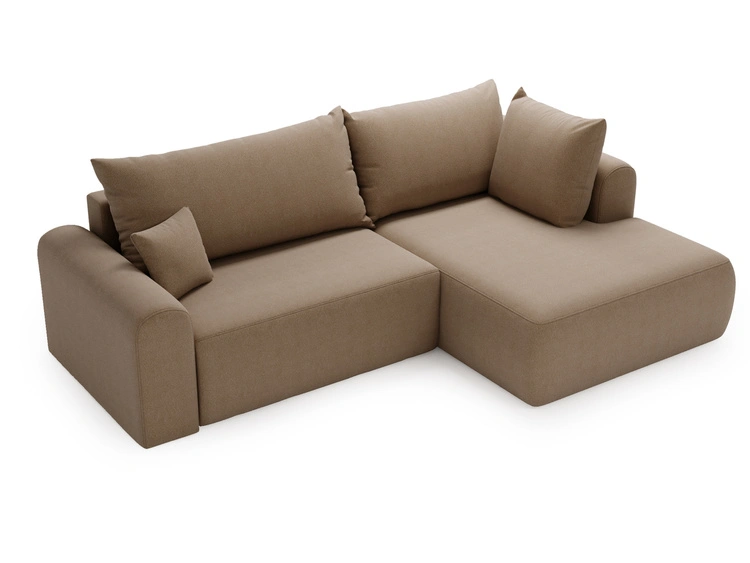 Ecksofa L-Form mit Schlaffunktion und Bettkasten Savana Bis Braun
