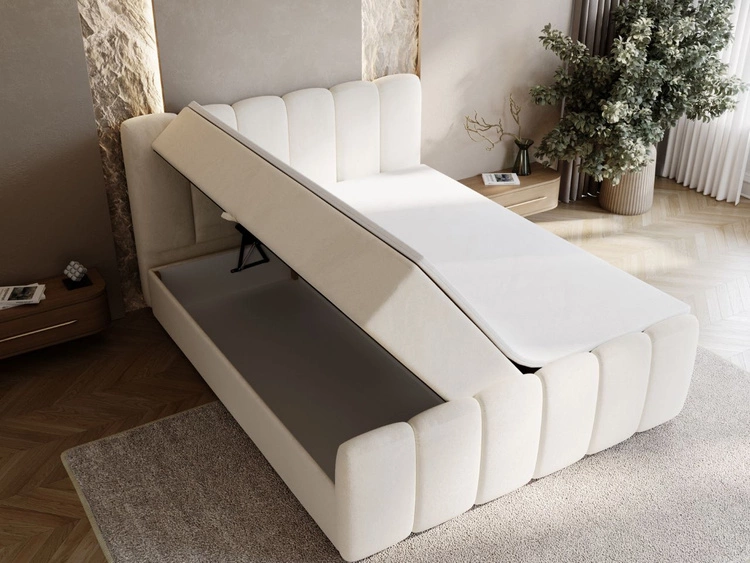 Boxspringbett mit Bettkasten 200x200 Cloud Beige