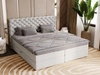 Boxspringbett mit Bettkasten 140x200 Bergamo Hellgrau