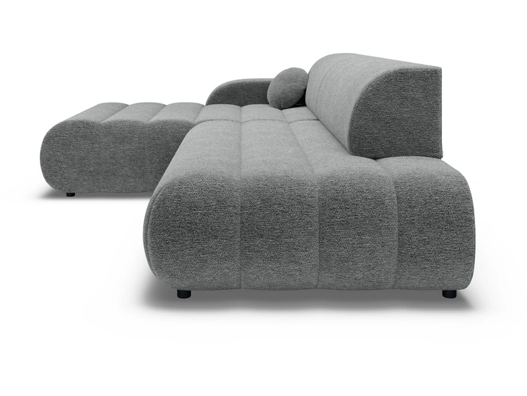 Ecksofa L-Form mit Schlaffunktion und Bettkasten Lisso Links Grau