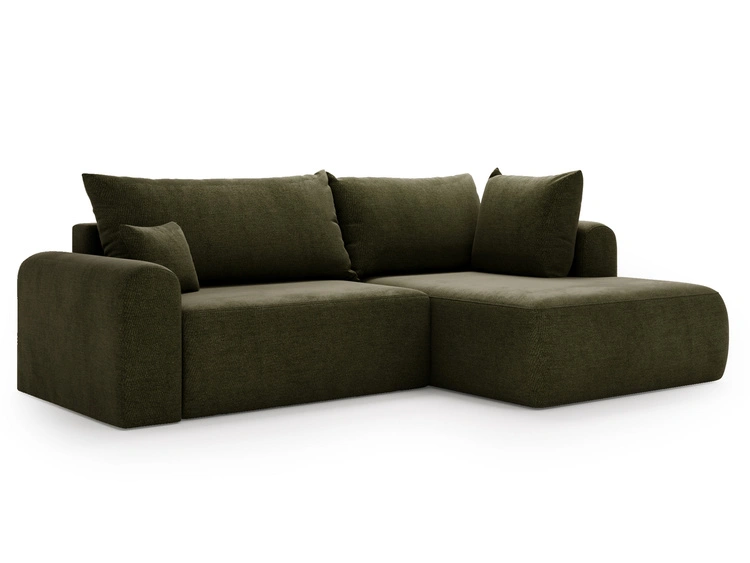 Ecksofa L-Form mit Schlaffunktion und Bettkasten Savana Bis Grün