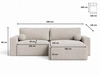 Ecksofa L-Form mit Schlaffunktion und Bettkasten Aurora Hellbeige