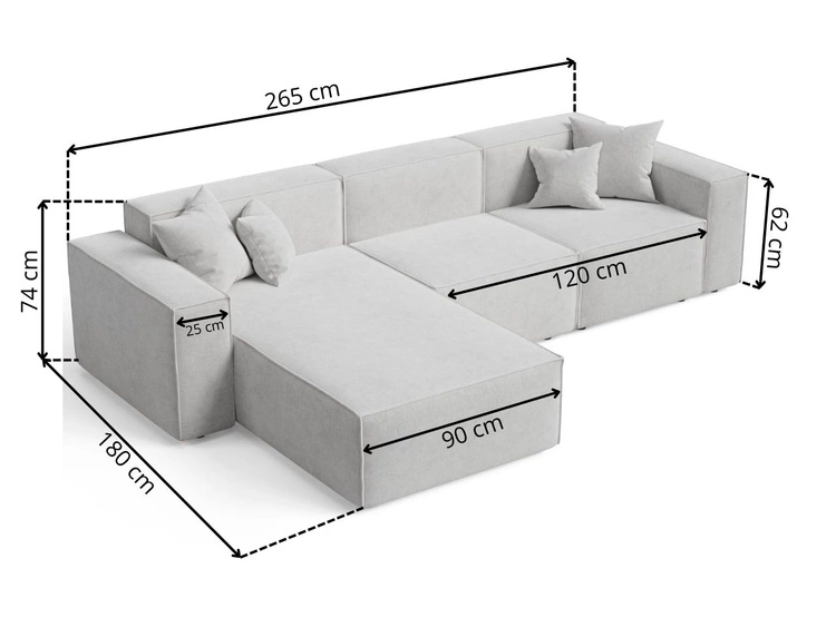 Ecksofa L-Form Rechts Arizona Grün