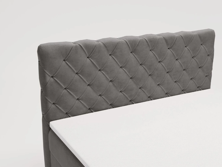 Boxspringbett mit Bettkasten 180x200 Lunaris Dunkelgrau