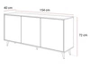 Dreitürige Kommode 154 cm Glamour-Stil auf schwarzfarbenen Metallbeinen Vivance Kaschmirglanz