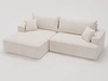Ecksofa L-Form Links mit Schlaffunktion und Bettkasten California Creme
