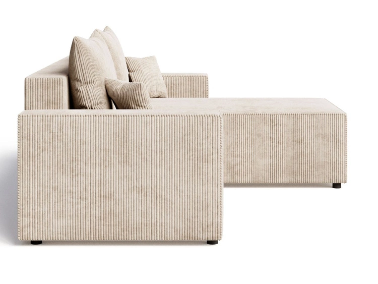 Ecksofa L-Form mit Schlaffunktion und Bettkasten Nivo Beige