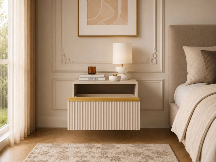 Nachttisch mit Schublade Roland Beige