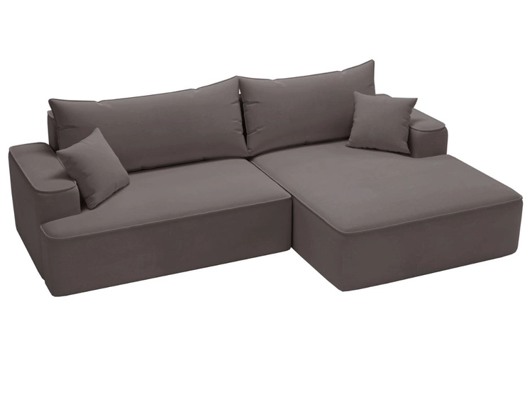 Ecksofa L-Form Rechts mit Schlaffunktion und Bettkasten California Dunkelgrau
