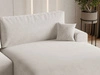 Ecksofa L-Form mit Schlaffunktion und Bettkasten Serene Rechts Hellbeige