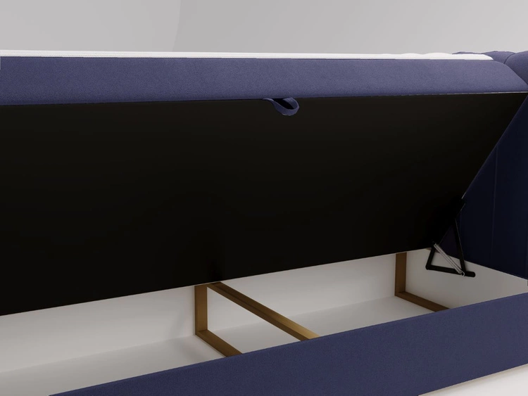 Boxspringbett mit Bettkasten 160x200 Osteno Dunkelblau