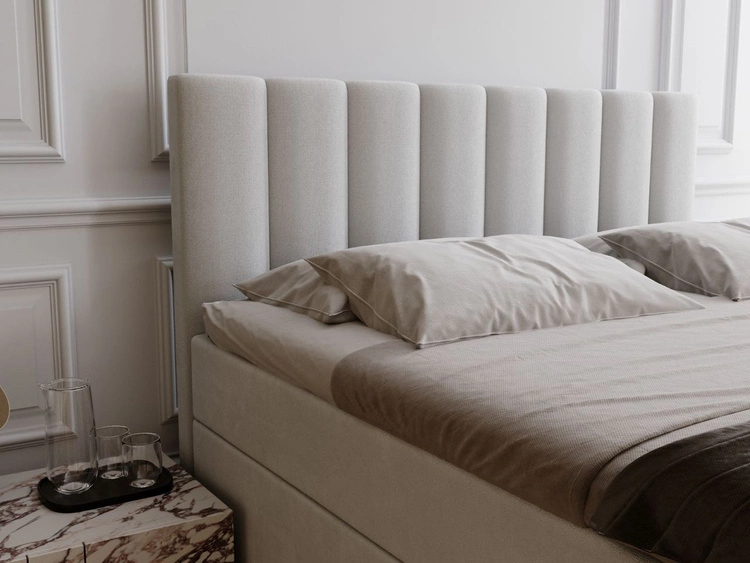 Boxspringbett mit Bettkasten 160x200 Mocca Grau
