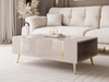 Couchtisch auf goldenen Beinen im Glamour-Stil Lunelie Kaschmir Hochglanz