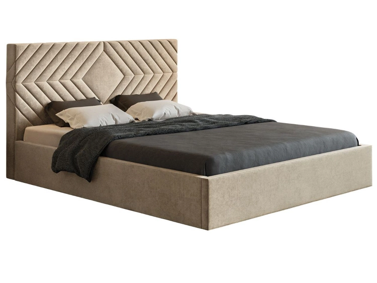 Polsterbett mit Bettkasten und Lattenrost 140x200 Loris Beige