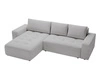 Ecksofa L-Form Links mit Schlaffunktion und Bettkasten Portland Hellgrau