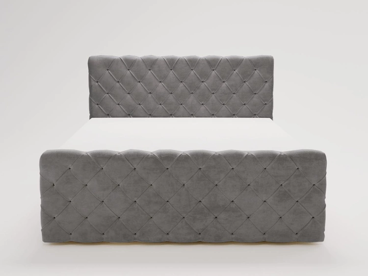 Boxspringbett mit Bettkasten 140x200 Lunaris Grau