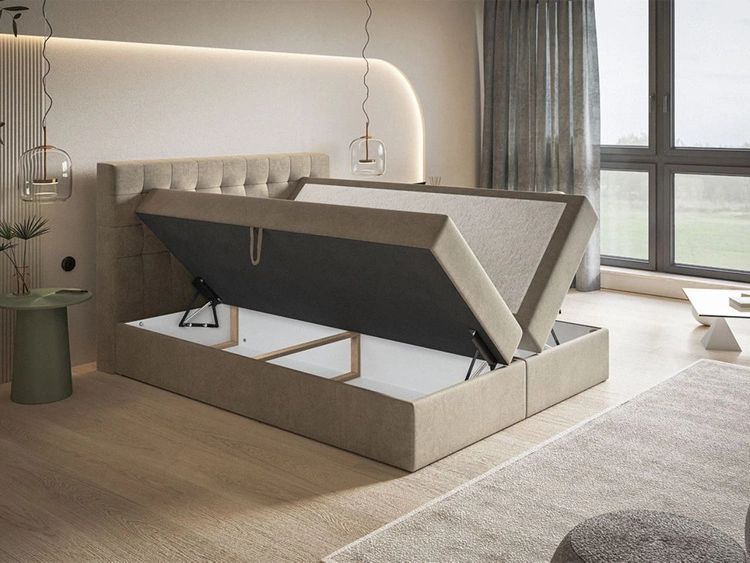 Boxspringbett mit Bettkasten 120x200 Denza Dunkelblau