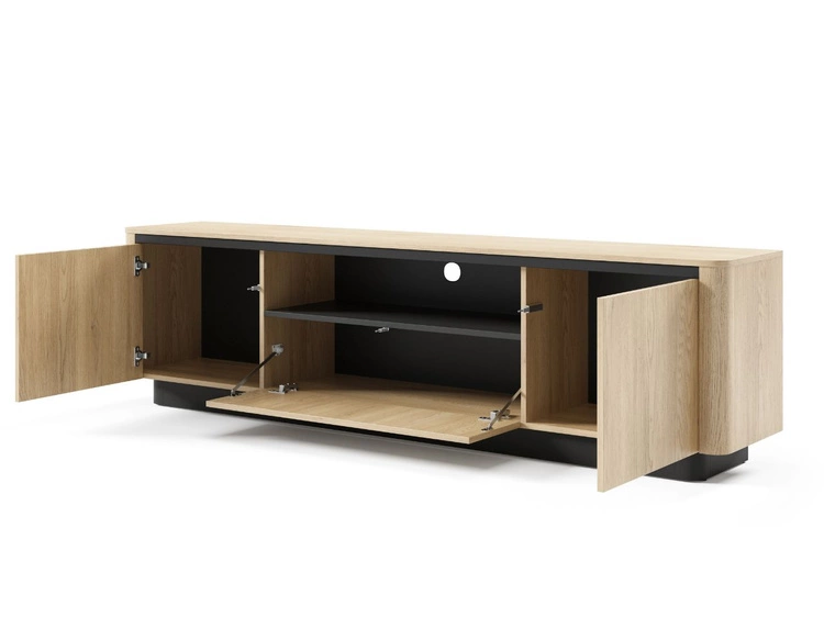 Wohnzimmer-Set Fascino Eiche Cremona, Schwarz