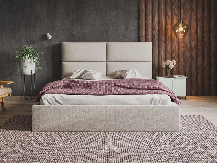Polsterbett mit Bettkasten und Lattenrost 120x200 Marad Beige