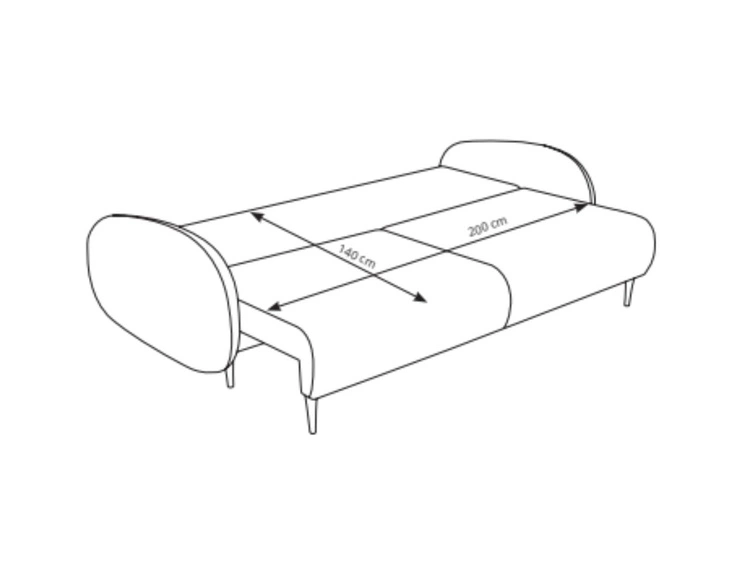 Schlafsofa mit Bettfunktion und Bettkasten Alta Grün