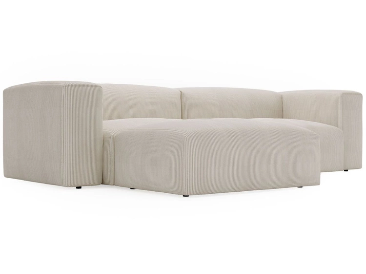 Ecksofa L-Form Links Moderne Cord Ecksofa Landi Beige