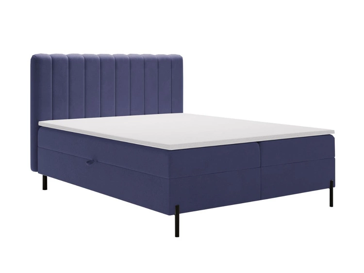 Boxspringbett mit Bettkasten 160x200 Primavera Dunkelblau