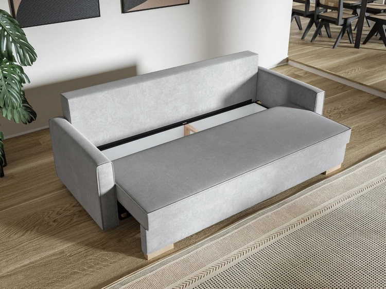 Schlafsofa mit Bettfunktion und Bettkasten Pori Dunkelblau