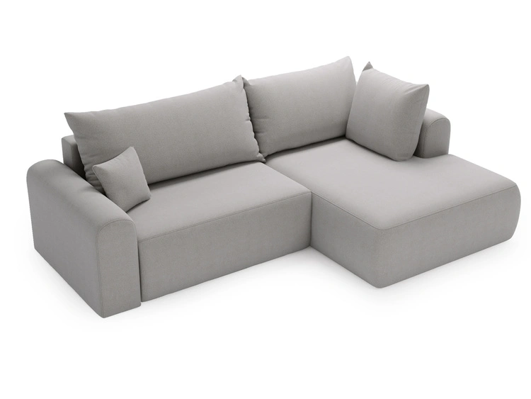 Ecksofa L-Form mit Schlaffunktion und Bettkasten Savana Bis Grau