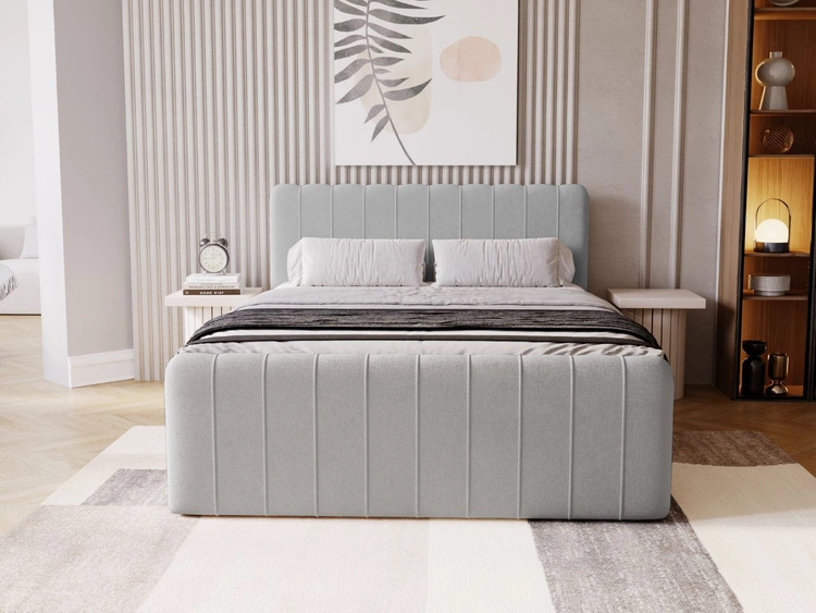 Boxspringbett mit Bettkasten 140x200 Osteno Grau