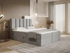 Boxspringbett mit Bettkasten 140x200 Cascada Grau