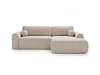 Ecksofa L-Form mit Schlaffunktion und Bettkasten Savana Rechts Bouclé-Stoff Creme