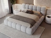 Polsterbett mit Bettkasten und Lattenrost 180x200 Modo aus Bouclé-Stoff Grau