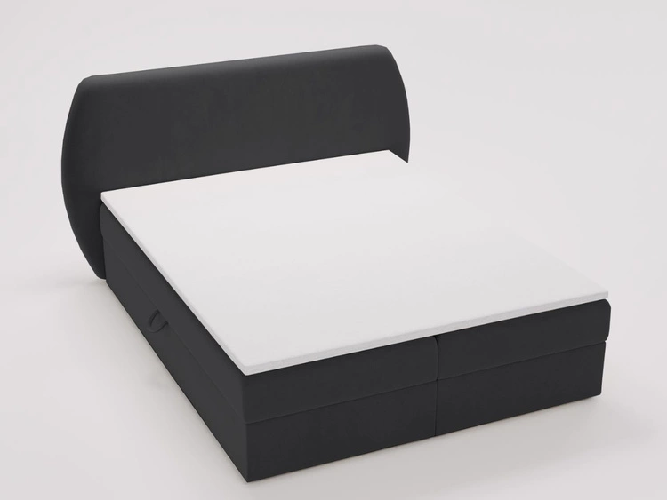 Boxspringbett mit Bettkasten 180x200 Bogota Schwarz