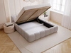 Polsterbett mit Bettkasten und Lattenrost 160x200 Cloud Low Bouclé-Stoff Grau