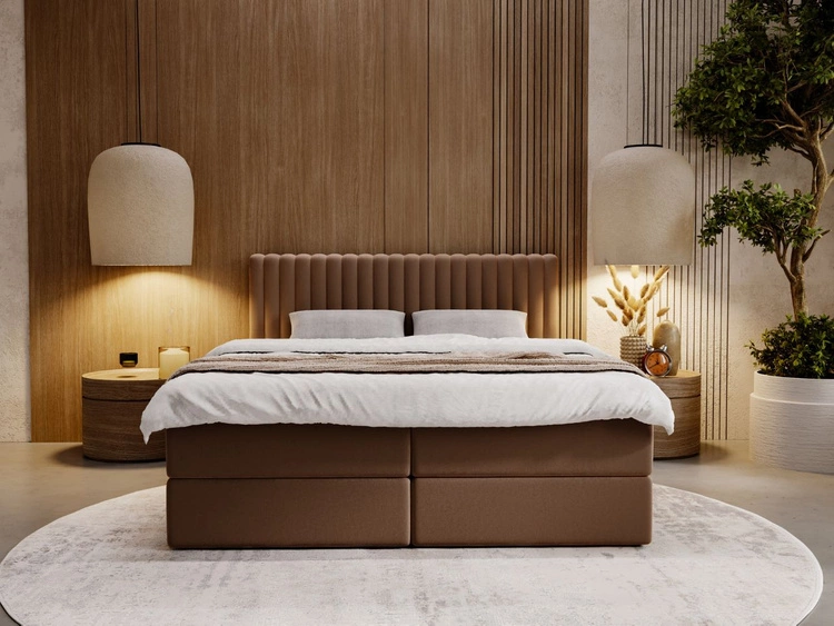 Boxspringbett mit Bettkasten 140x200 Marbella Braun