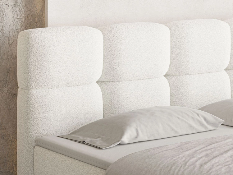 Boxspringbett mit Bettkasten 140x200 Rivon Creme