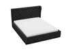 Polsterbett mit Bettkasten und Lattenrost 200x200 Kingston Schwarz