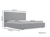 Polsterbett mit Bettkasten und Lattenrost 140x200 Astra Hellgrau