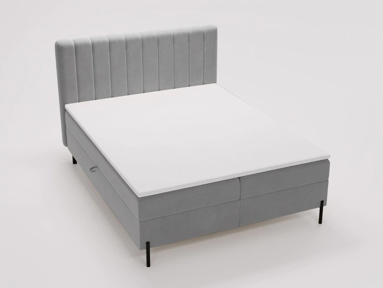 Boxspringbett mit Bettkasten 140x200 Primavera Hellgrau