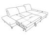 Ecksofa L-Form Links mit Schlaffunktion und Bettkasten Hannover Dunkelgrau