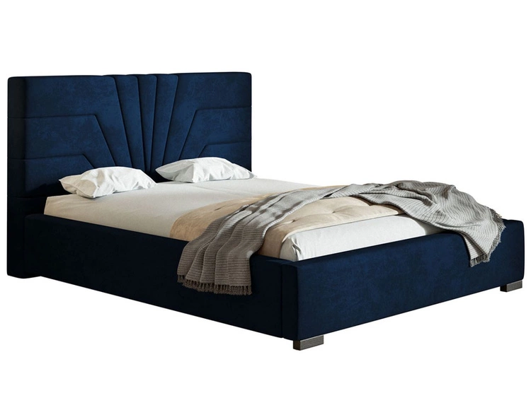Polsterbett mit Bettkasten und Lattenrost 140x200 Tesis Dunkelblau