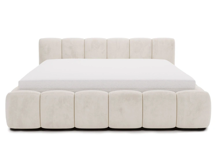Polsterbett mit Bettkasten und Lattenrost 200x200 Cloud Low Beige