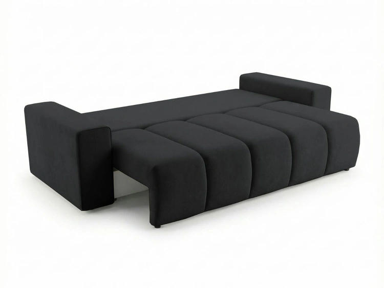 Schlafsofa mit Bettfunktion und Bettkasten Miro Schwarz