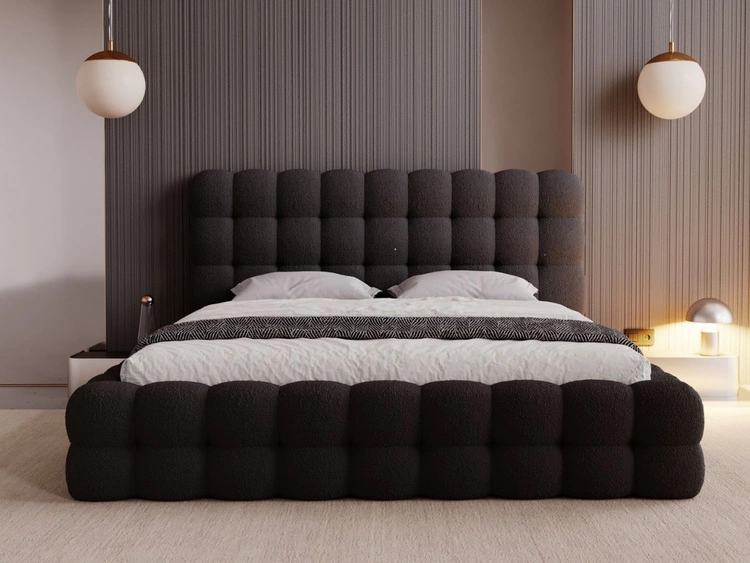 Polsterbett mit Bettkasten und Lattenrost 140x200 Twist Schwarz