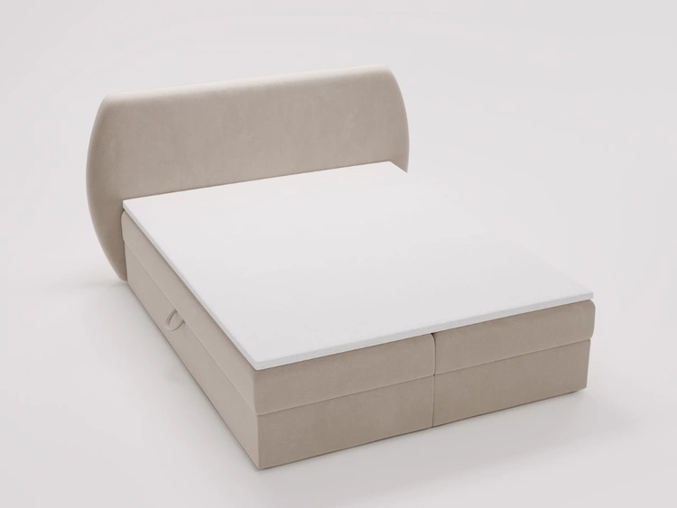Boxspringbett mit Bettkasten 140x200 Bogota Beige
