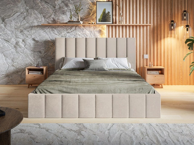 Polsterbett mit Bettkasten und Lattenrost 120x200 Siena Beige