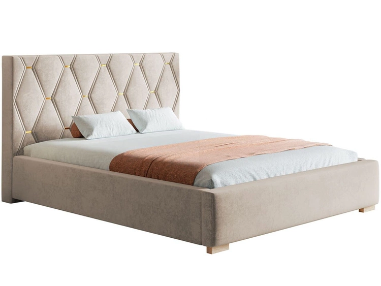 Polsterbett mit Bettkasten und Lattenrost 120x200 Tasso Beige