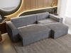 Ecksofa L-Form mit Schlaffunktion und Bettkasten Prato XL Dunkelgrau 